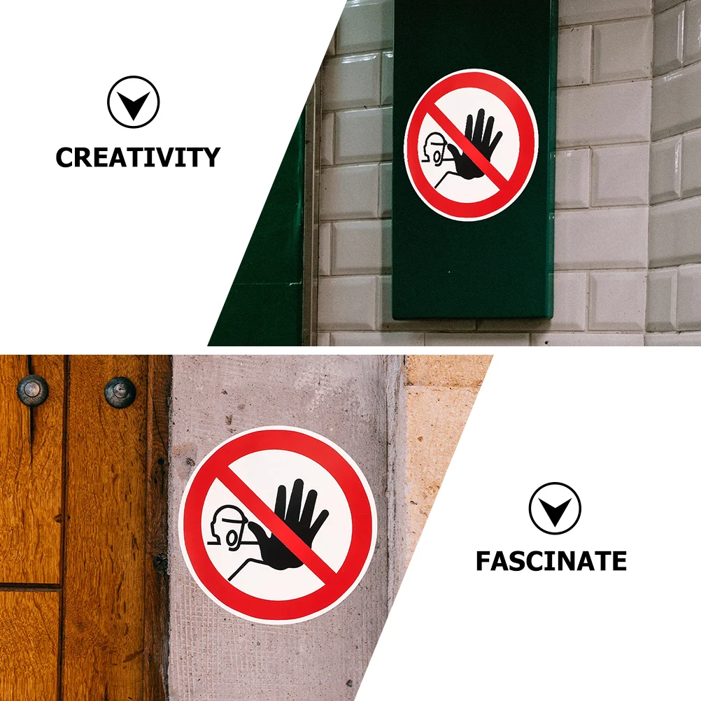 5 Pcs 경고 스티커 기계 데칼 원형 안전 주의 입구 표시 라벨 없음