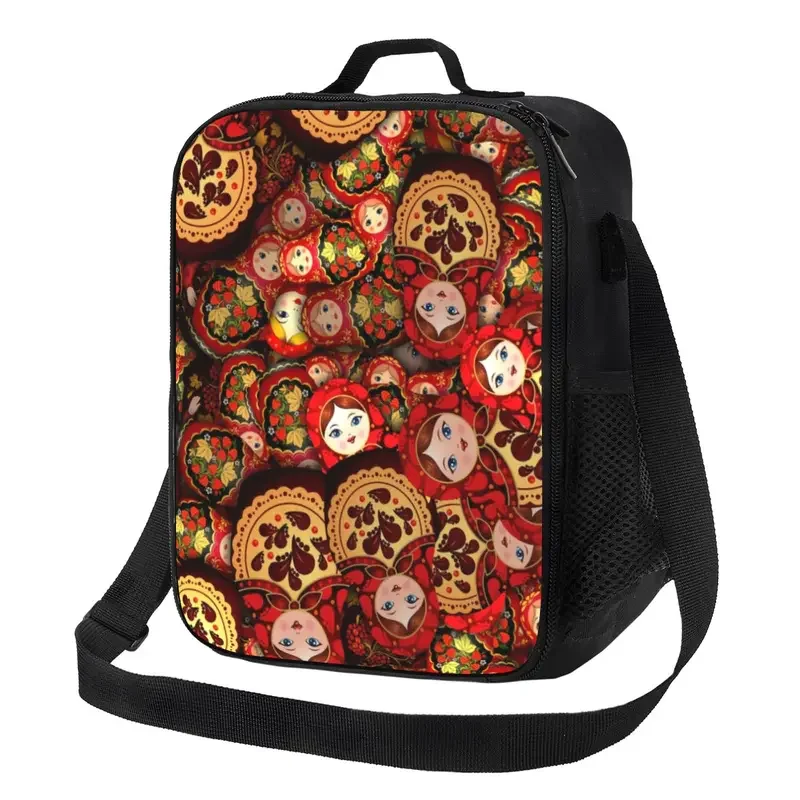 Custom Russia Matryoshka Doll Lunch Bag Men Women Warm Cooler Insulated Lunch Box for Kids School