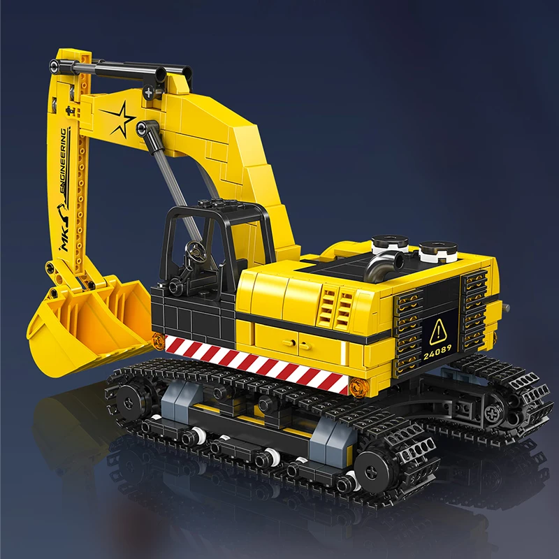 몰드 킹 굴착기 모델 블록 키트 엔지니어링 차량 시리즈 조립 장난감 자동차 장식품 어린이 생일 선물 24089