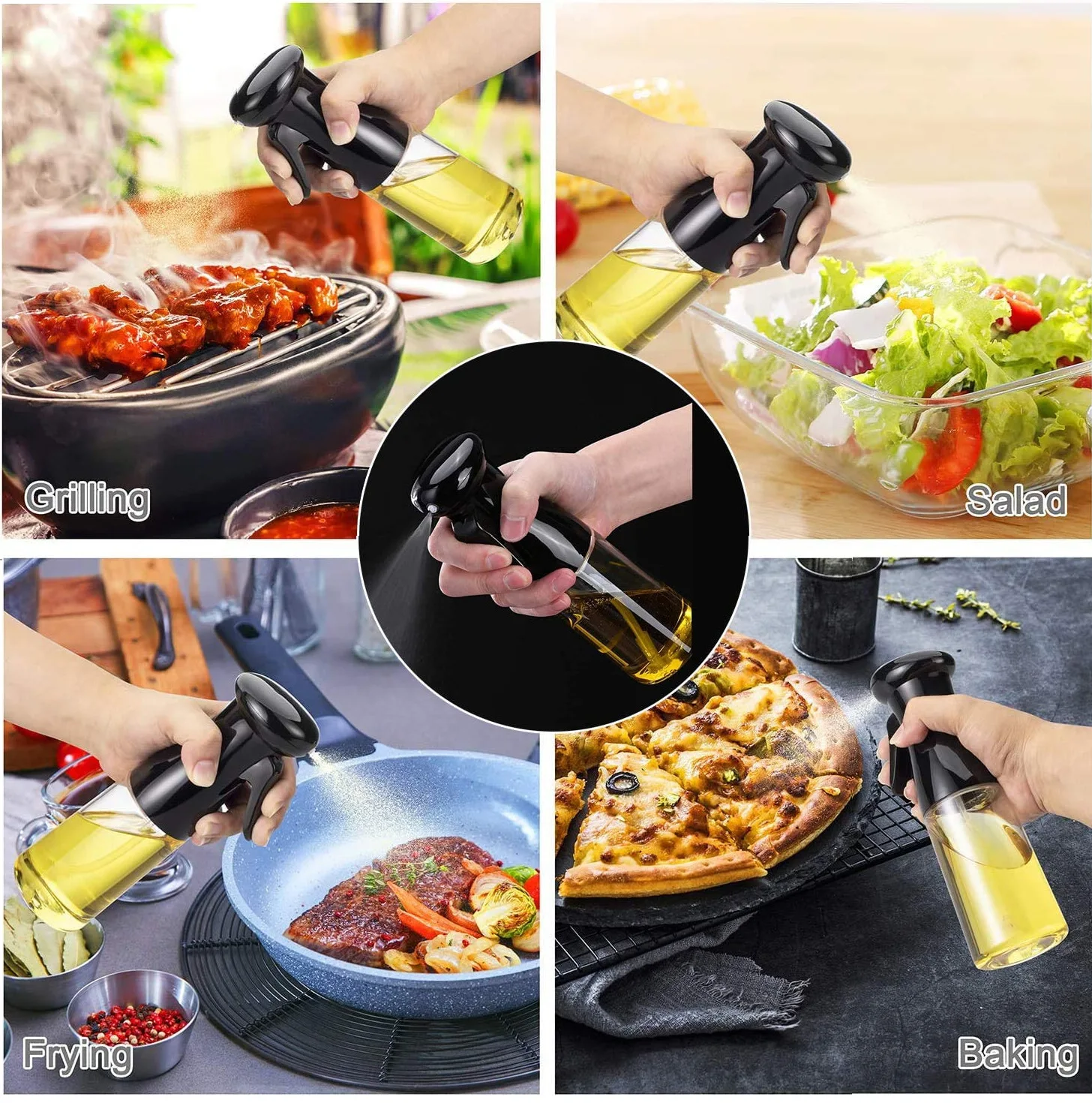 210ml Olive Oil Sprayer Bottle BBQ Oil Spray Empty Plastic Oil Pot Vinegar Mist Sprayer Oil Dispenser Salad Kitchen Cooking Tool