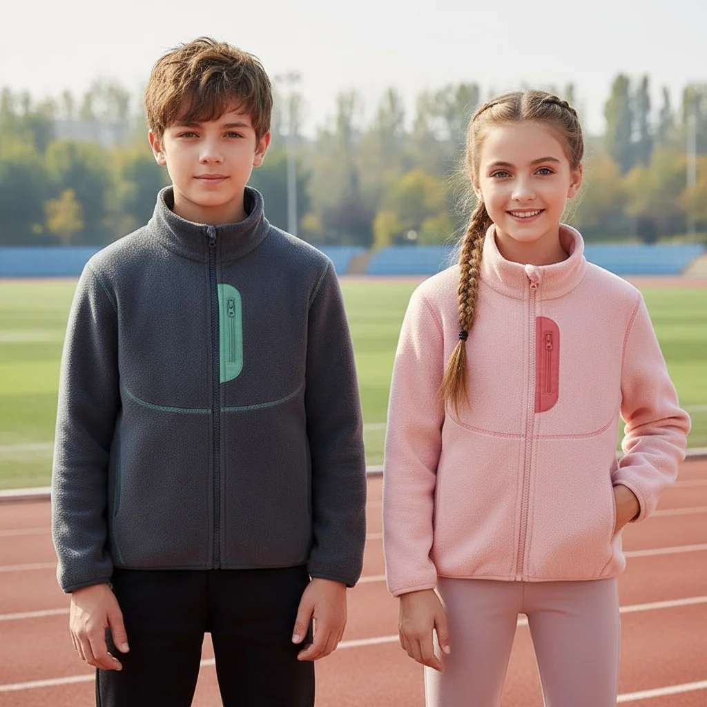 

Детские зимние флисовые куртки на молнии, пальто, термотолстовки, толстые топы с воротником-стойкой, детская ветрозащитная спортивная верхняя одежда