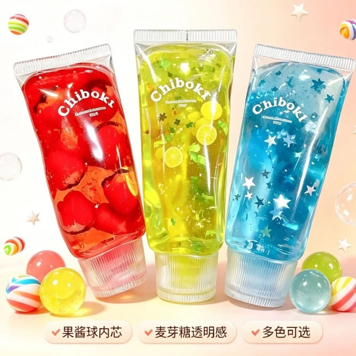 Cross Border New Chiboki Toothpaste Squishy Toy Stress Relief Slow Rising Fruit Star Maltose Decompression Fidget Toy for Kids