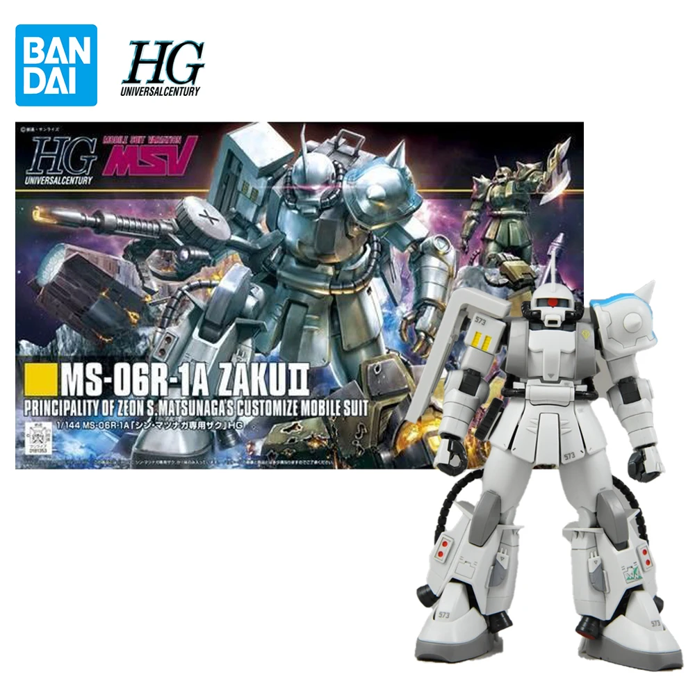 

In Stock Original Bandai HGUC Gundam MS-06R-1A Zaku 2 1/144 Assembly Robot Mobile Figure Anime Action Model Toys Gifts for Boys