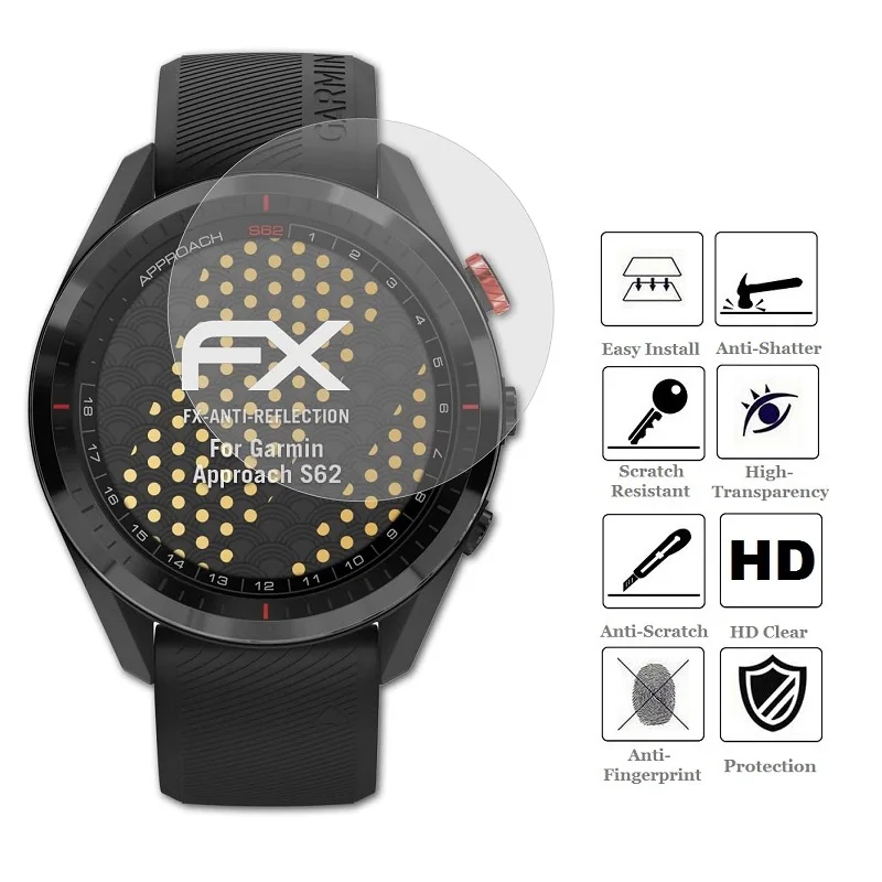 Protetor de tela inteligente para garmin, película protetora de vidro temperado, para ativo s62, s60, s40, 5pcs