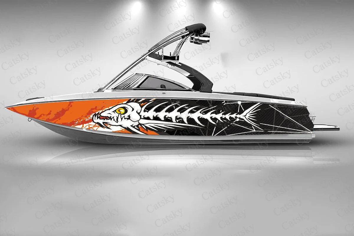 Herringbone honeycomb camouflage Boat stickers vinyl boat wrap decals Fishing boat waterproof boat packaging stickers boat wrap