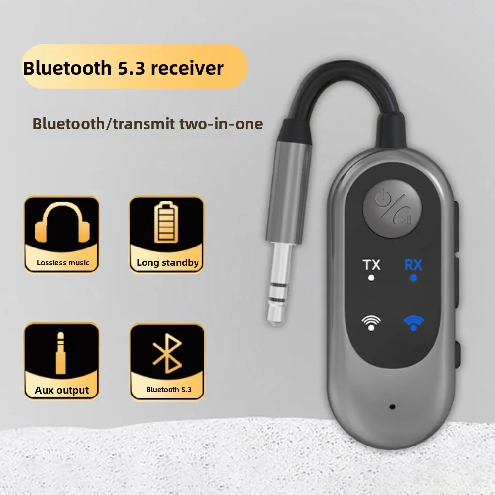 

Bluetooth-приемник-передатчик 2-в-1, беспроводной Bluetooth-адаптер AUX 3,5 мм, миниатюрный, совместимый с Bluetooth