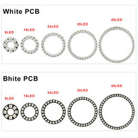 8 To 45 Pixels DC5V WS2812B DIY LED Ring Individually Addressable WS2812 Built-in IC 5050 RGB Round Modules Circle Light