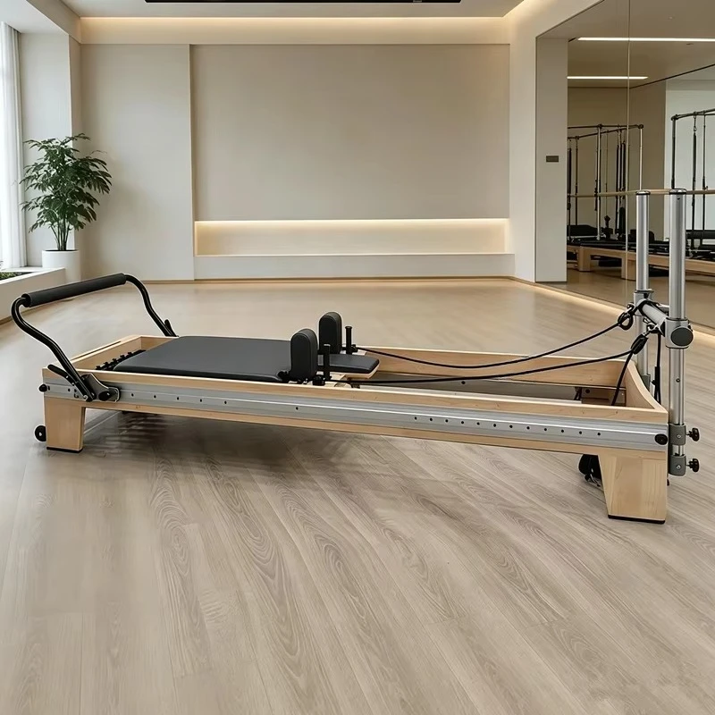 Direct From Manufacturer White Maple Wood Portable Health Pilates Reformer Core Training Bed Body Studio Hot Sale Set
