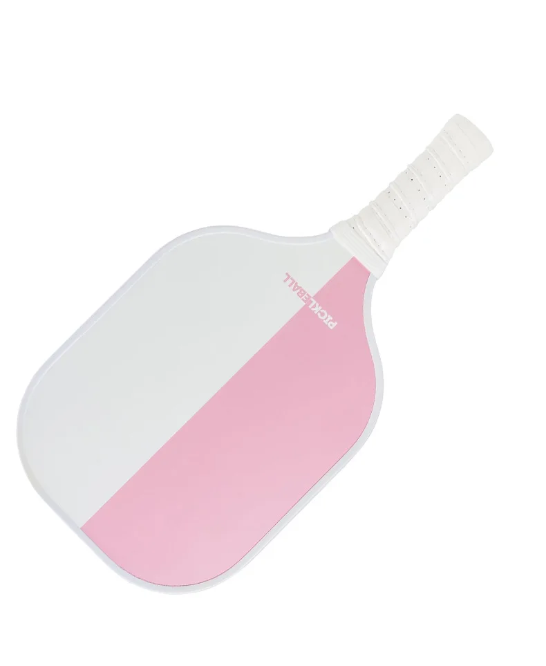 Pickleball Paddle Fiberglass Surface COMFORTABLE Ergonomic Grip Hight Resilirnt Surface Pink and white colour blocking