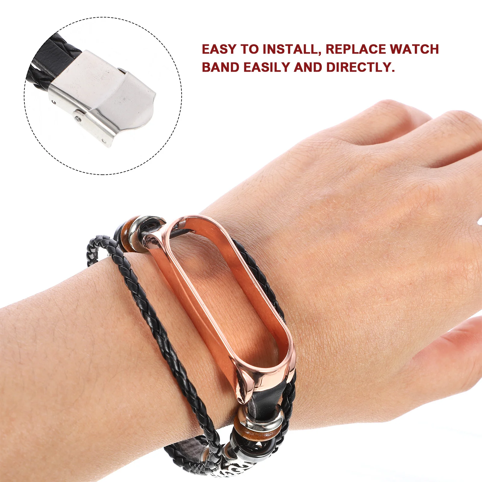 

Metal Bead Bracelet Retro Watchband For 5 5Nfc Beads Wristband Replacement National Style Band Beading Watchband