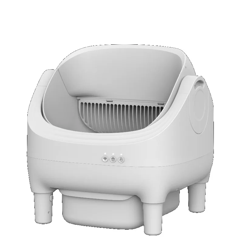 Totally Closed Automatic Cat Litter Box Self Cleaning Easy Clean Odor Free Waste Disposal APP Control Eco-Friendly 68L Trash