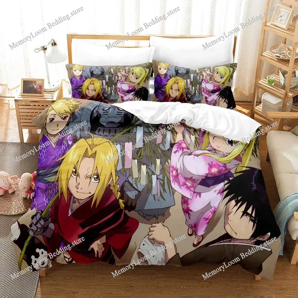 Anime FULLMETAL ALCHEMIST Bedding Sets Duvet Cover Set with Pillowcase Twin Full Queen King Bedclothes Bed Linen Home Textiles