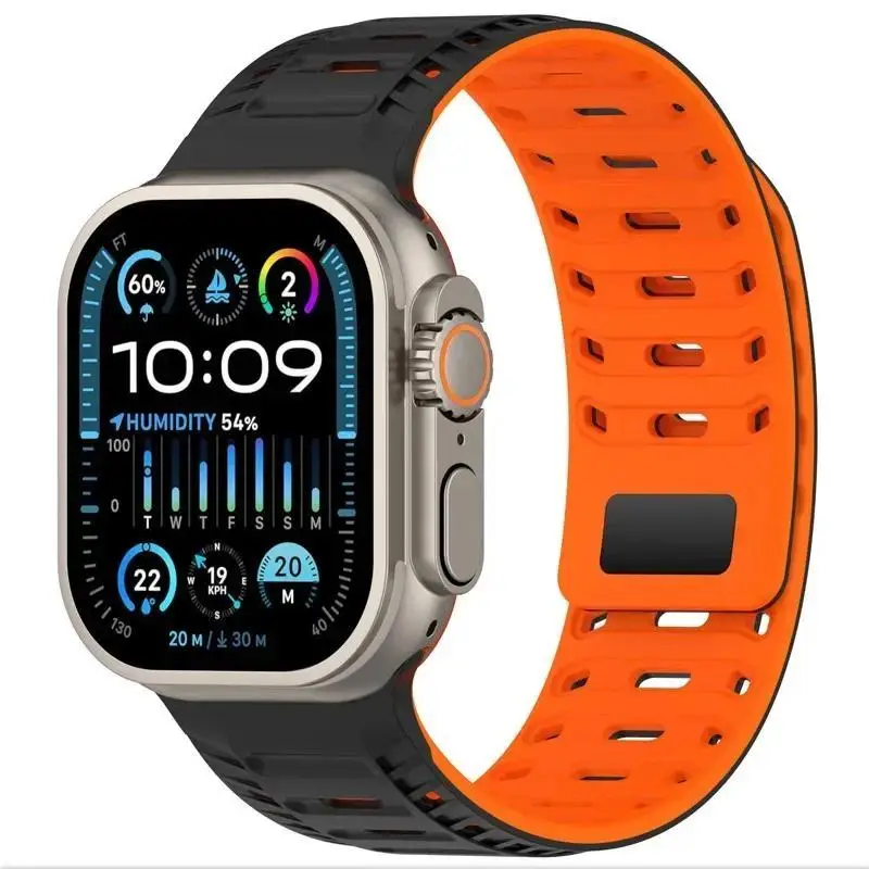 Silikon-Magnetbänder, Schlaufenarmband für Apple Watch 49 mm, 46 mm, 45 mm, 44 mm, 42 mm, für iWatch-Serie 11 10 9 8 7 6 5 4 3 2 SE 3 Ultra 3