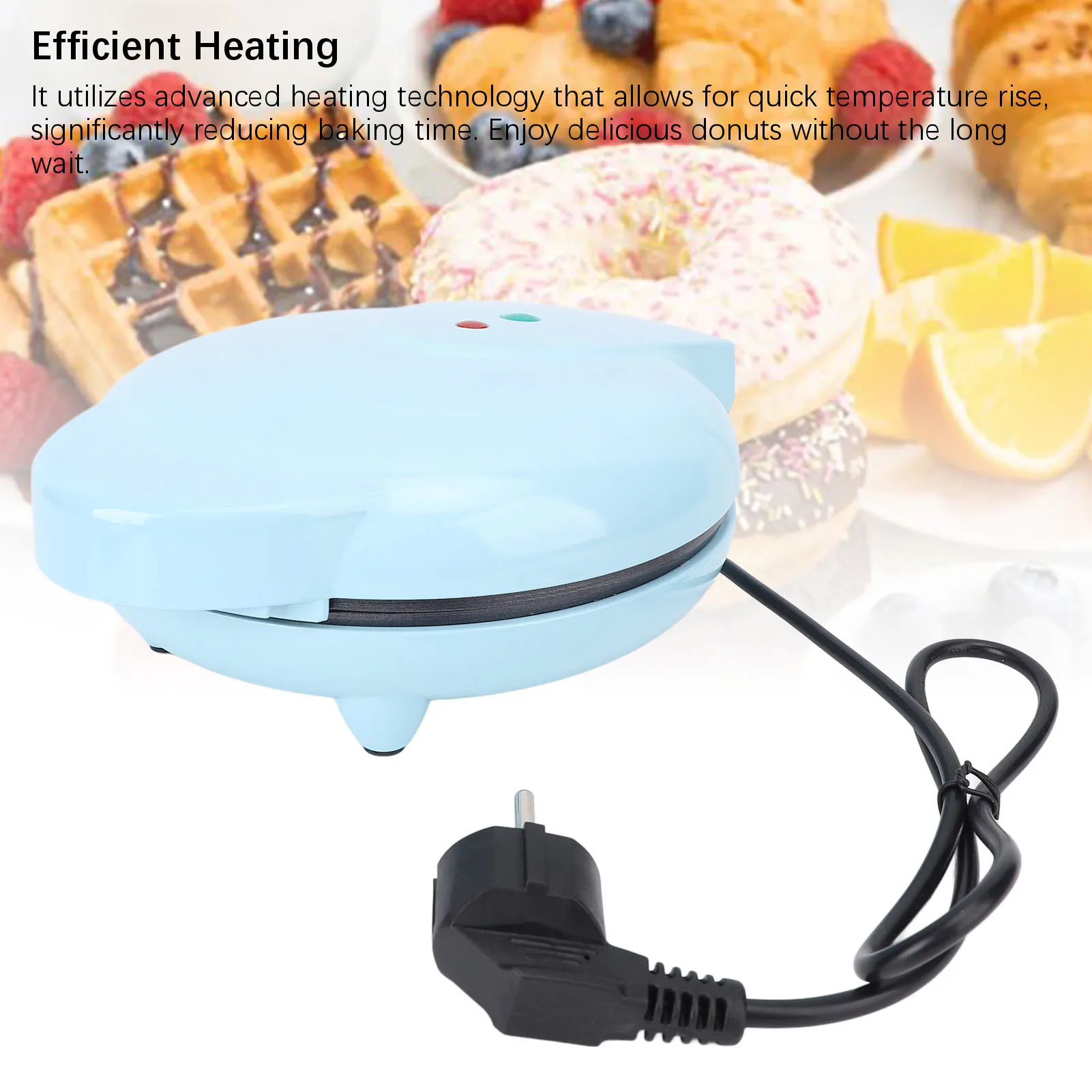 Машина для изготовления пончиков с 7 отверстиями, быстрый нагрев, умный контроль температуры, антипригарная электрическая машина для изготовления пончиков для домашней выпечки