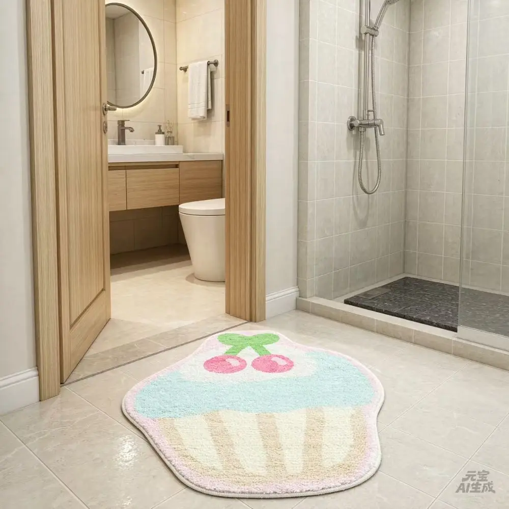 VIKAMA Bathroom Rug Bathroom, Bedroom, Soft And Cool Floor Mat For The Hallway, Imitation Cashmere Floor Mat For Home Decoration