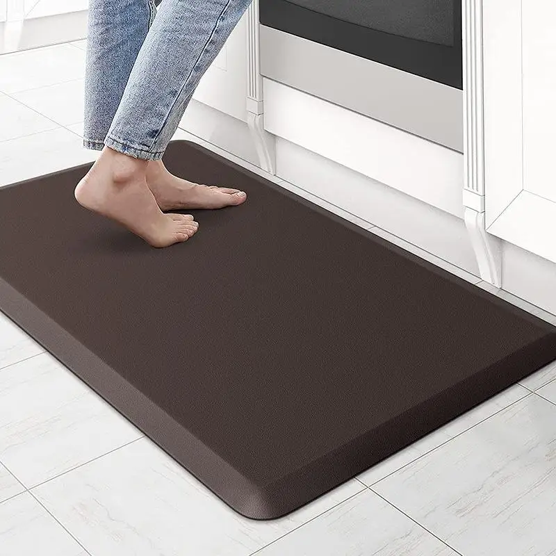 

Thiened Long PVC Leather Kitchen Floor Mat Anti Fatigue Modern Simple Sle Home Carpet Rug Rectangular ape Pure Color