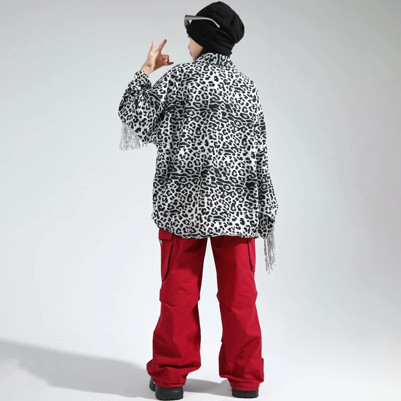 Kinder Hip Hop Tanz kostüme für Mädchen Leoparden muster Jacke rote Cargo hose Street Wear Kinder Jazz Stage Rave Kleidung dqs17453