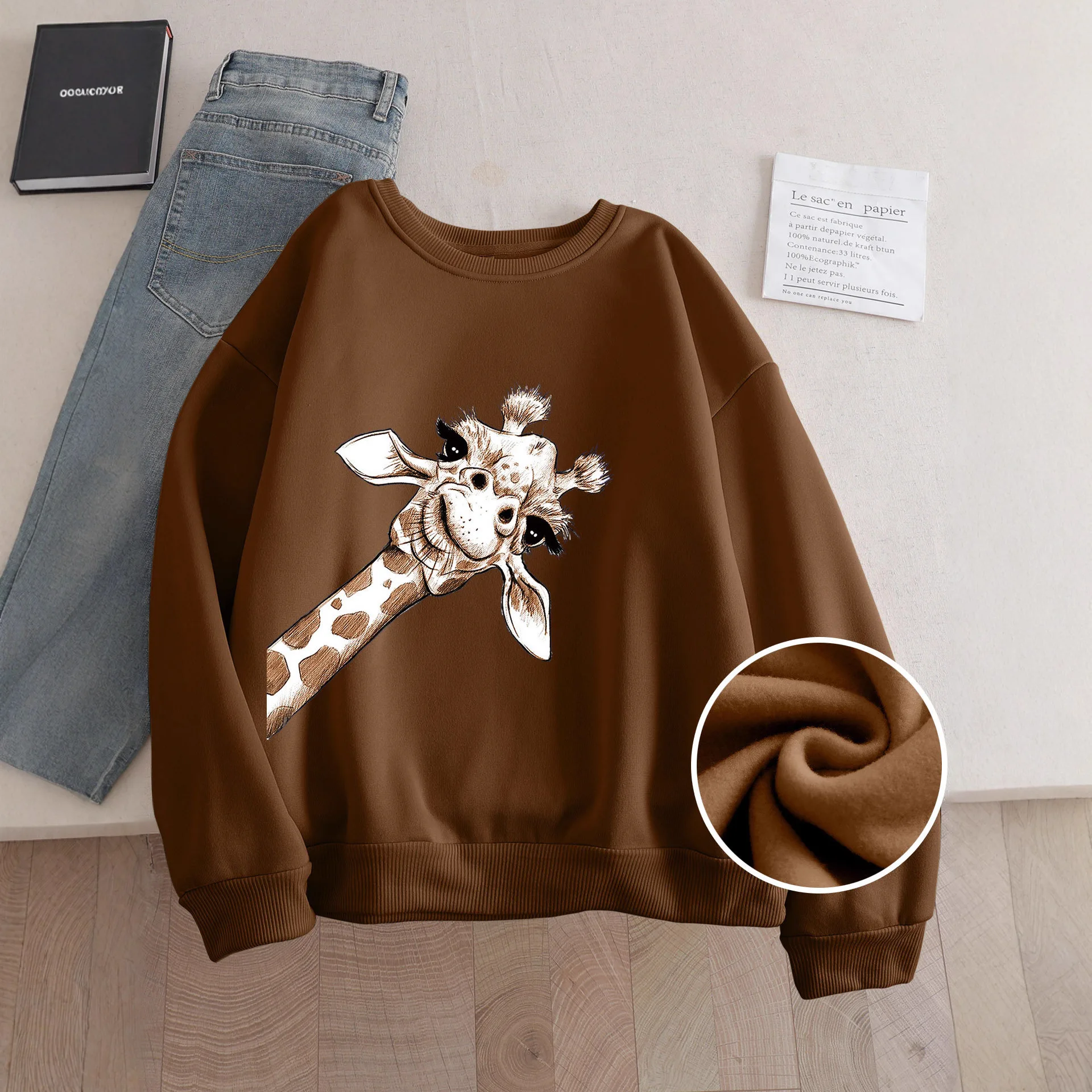 

Женские повседневные толстовки-пуловеры в уличном стиле, утепленные, зимние, модные, удобные, из смесового полиэстера