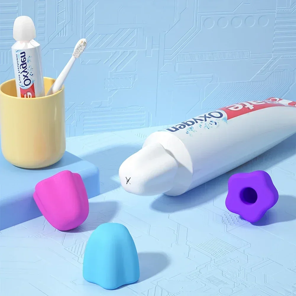 Silicone Toothpaste Caps Self-Closing Toothpaste Squeezer Toothpaste Pump Dispenser Tooth Paste Saver Bathroom Supplies