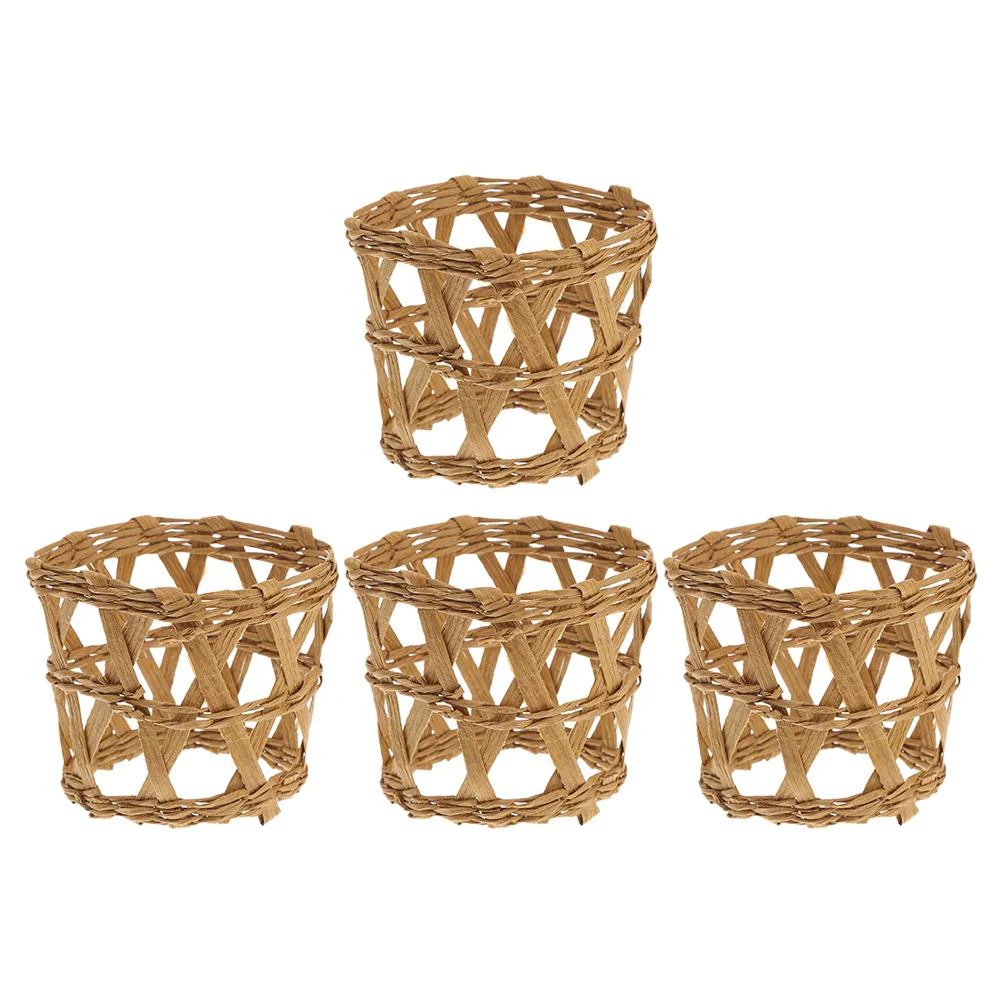 

4 Pcs Cup Holder Covers Straw Weave Sleeve Glass Protection Heat Insulation Non Slip Bottle Sleeves Table Woven Protective