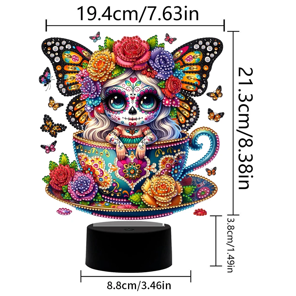 Acrylic Hummingbird Diamond Painting Bedside Lamp Multifunctional Diamond Night Lamp Diamond Painting Night Light for Home Decor