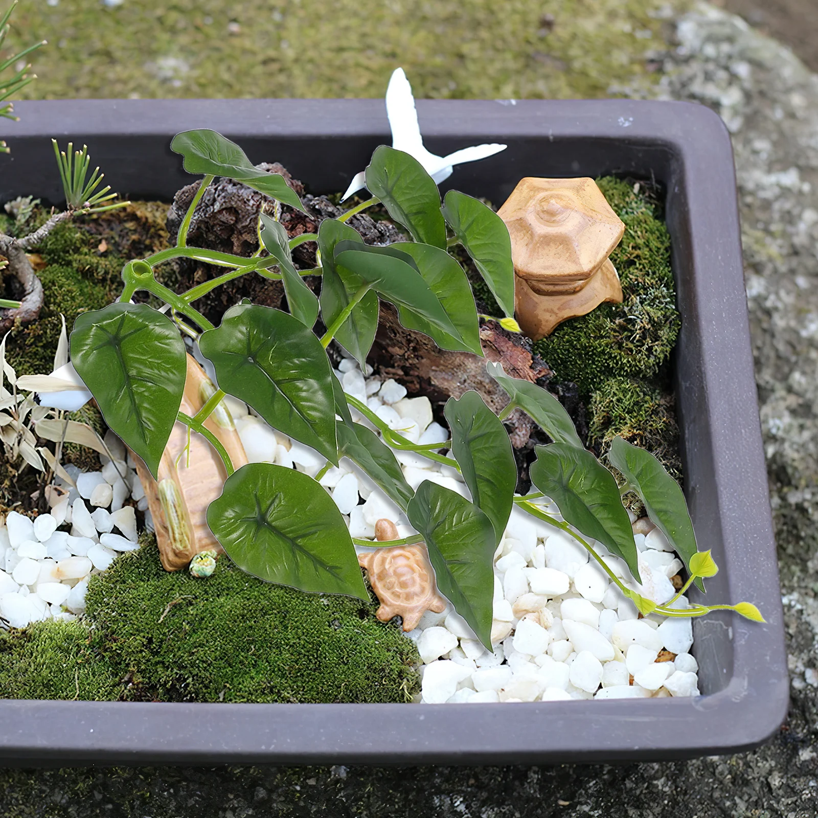 

Simulated Reptile Box Plant Lizard Tank Decor Fake Plants for Amphibians Decorations