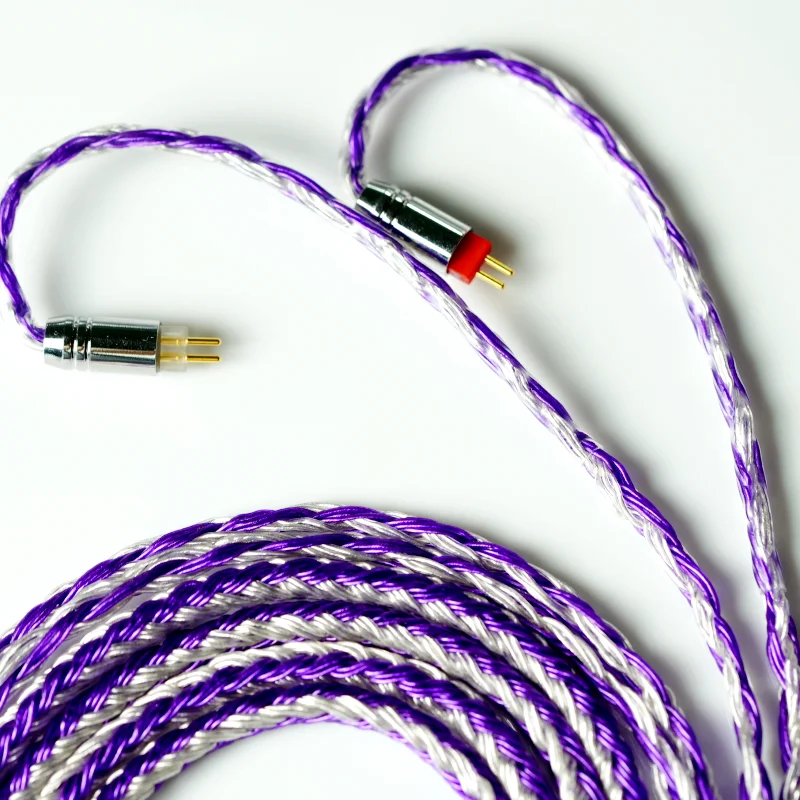 XINHS M01 24 Core Silver Plated Copper Earphone Wire  MMCX/0.78mm 2 Pin/QDC/TFZ With Round Ears Headphone Upgrade Cable