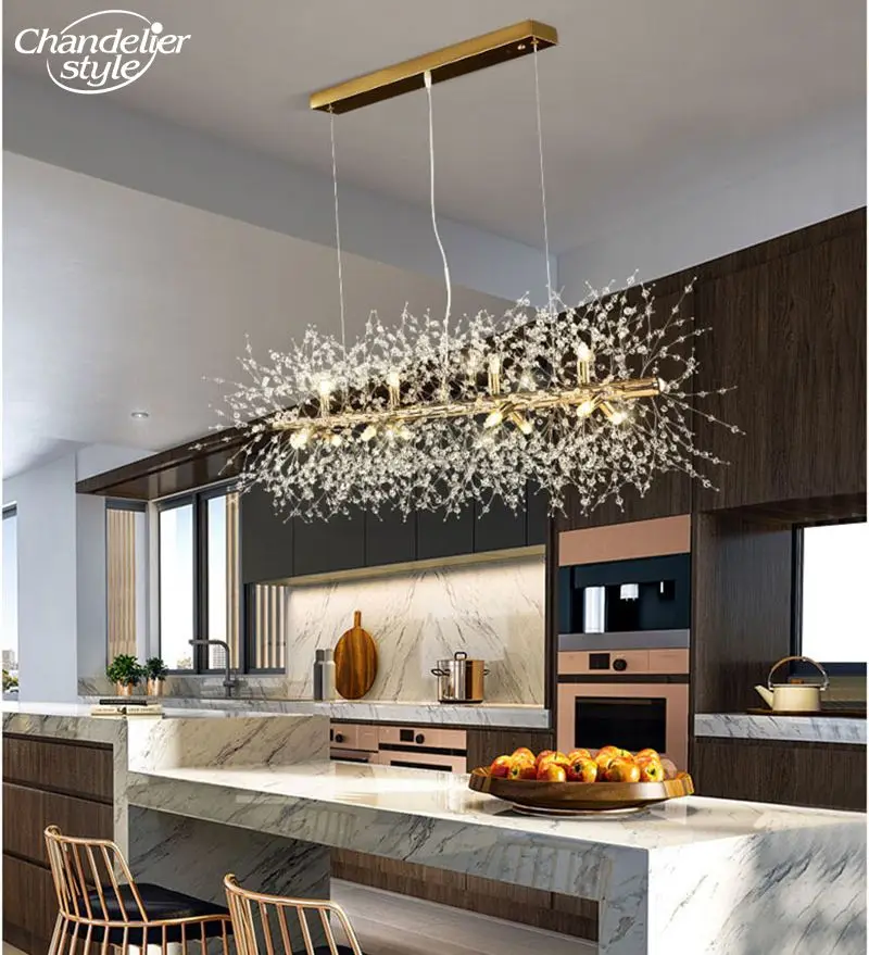 Imagem -06 - Nordic Sputnik Lustres Moderno Led Chrome Ouro Dandelion Firework Cristal Frisado Pingente Luzes Sala de Estar Quarto Lâmpadas