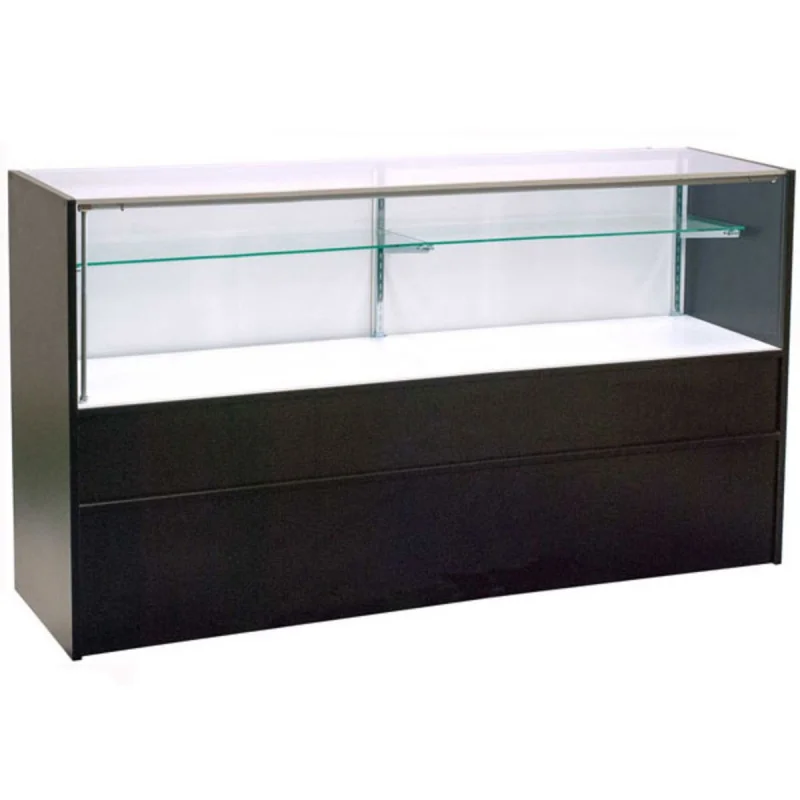 

Custom high quality retail shop 70 inch half black display checkout counter