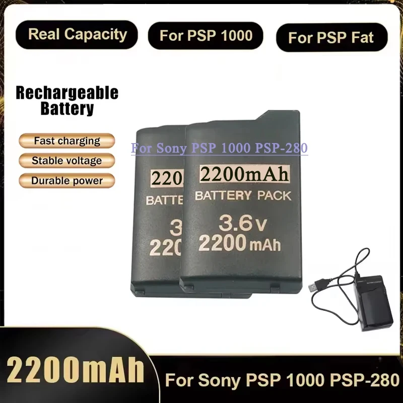 Psp 1000 Lipo Battery 2200Mah 3.6V Lithium Rechargeable Battery Replacement For Sony PSP1001 1002 1003 1004 1005 1006 1007