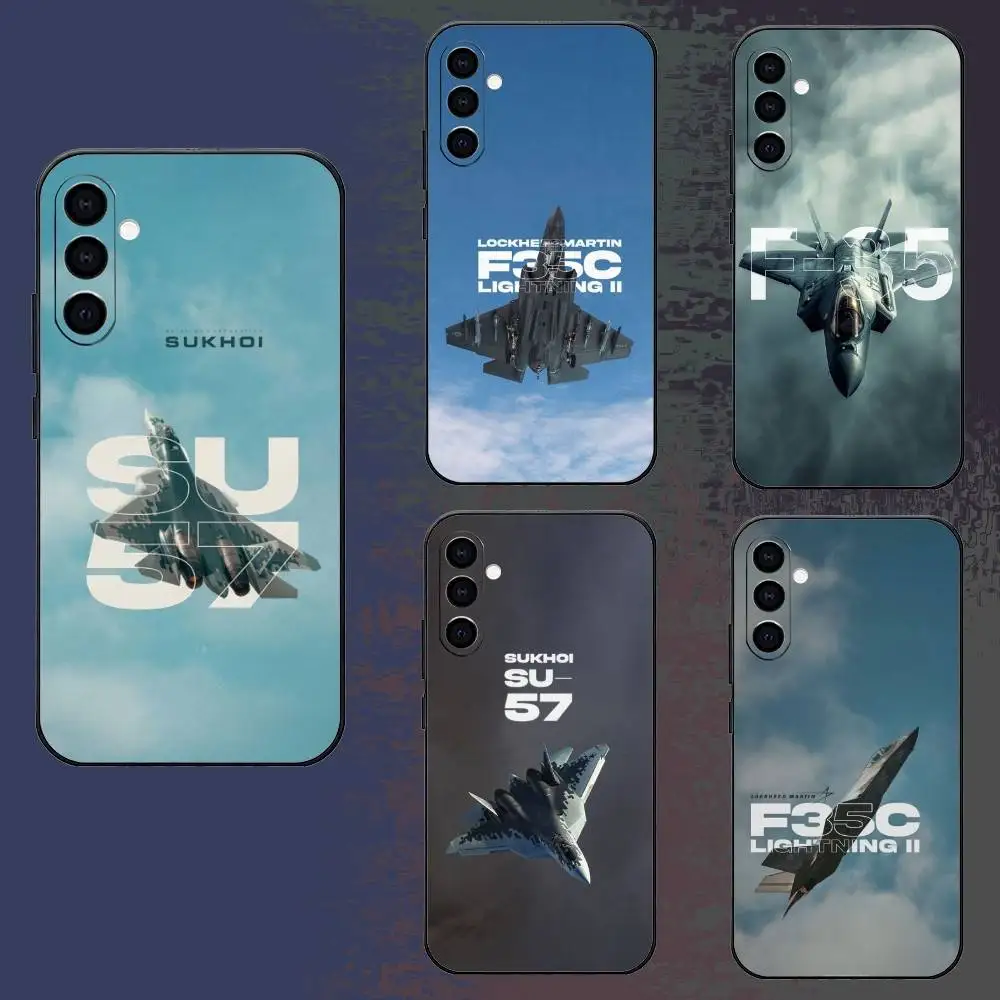 

Fighter F35 SU57 Phone Case For Samsung Galaxy A73,A72,A71,A70,A52,A51 Others Soft Black Cover