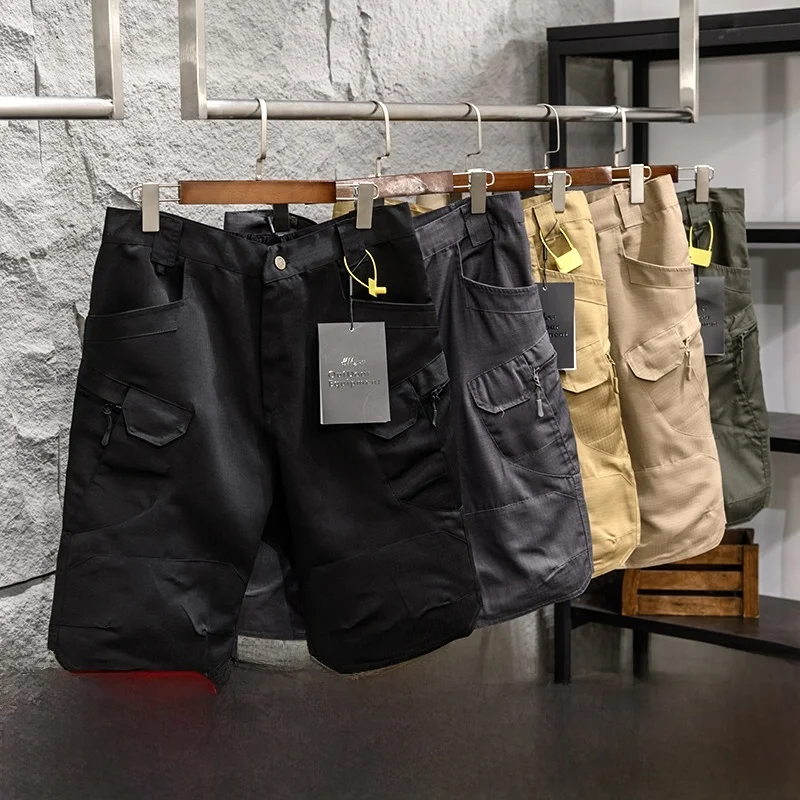 Tactical Casual Fashionable Men's Outdoor Multi-Pocket Straight Leg Short Shorts Versatile Comfortable Urban Style Youth Casual