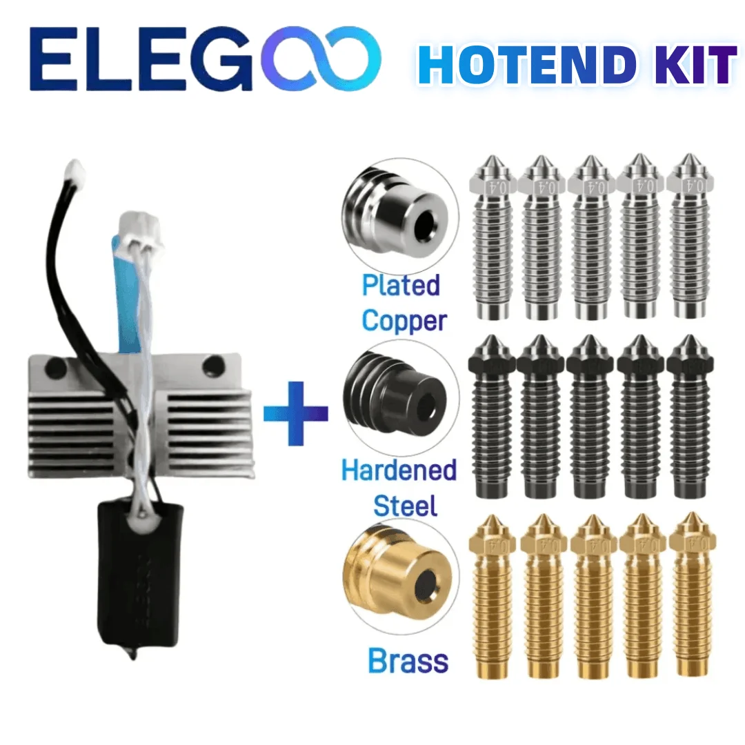 ELEGOO Hotend kit for Neptune 4Max/4Plus with 5 Pieces 0.4mm Nozzle Fully Assemble All-Metal Hotend 3D Printer Accessories