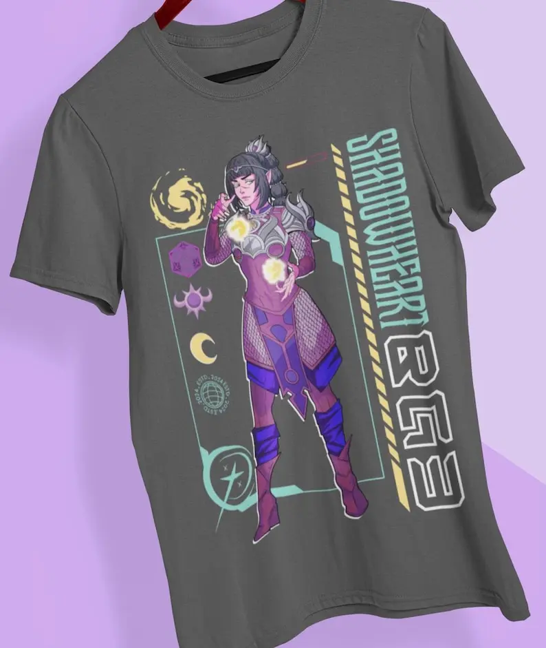 BALDURS GATE 3 Shadowheart Shirt Cute Anime Style 90s Streetwear D&D Tee Retro Vaporwave DnD Shirts BG3