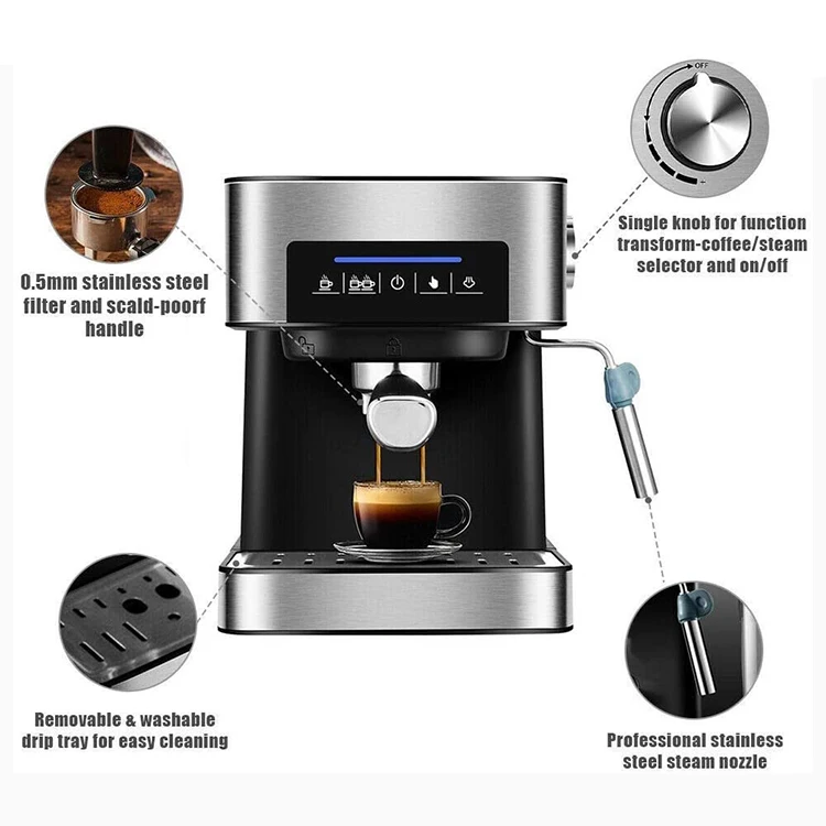 Italian Espresso Coffee Maker Wholesale High Quality Roaster Espresso Coffee Machine Home Automatic Coffee Machine