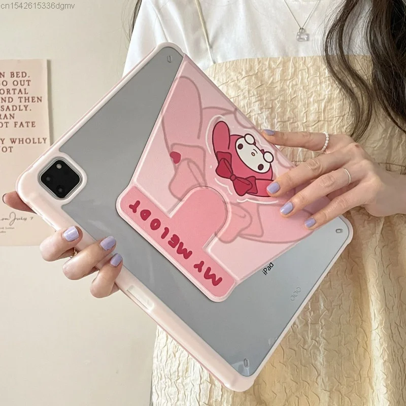 Imagem -04 - Sanrio Rosa Rotativa Ipad Case Minha Melodia Rosa 10.9 Polegada Pro 11 12.9 Tablet Computer Cover Kawaii Anime 10 2k 2023