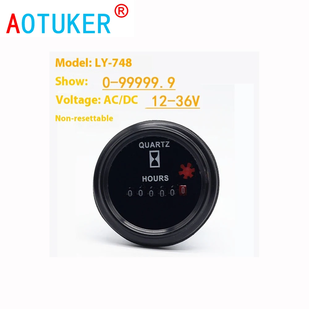 Forklift Timer Industrial Hour Meter LY-748 Power Supply AC/DC 12-36V Time Measuring Device