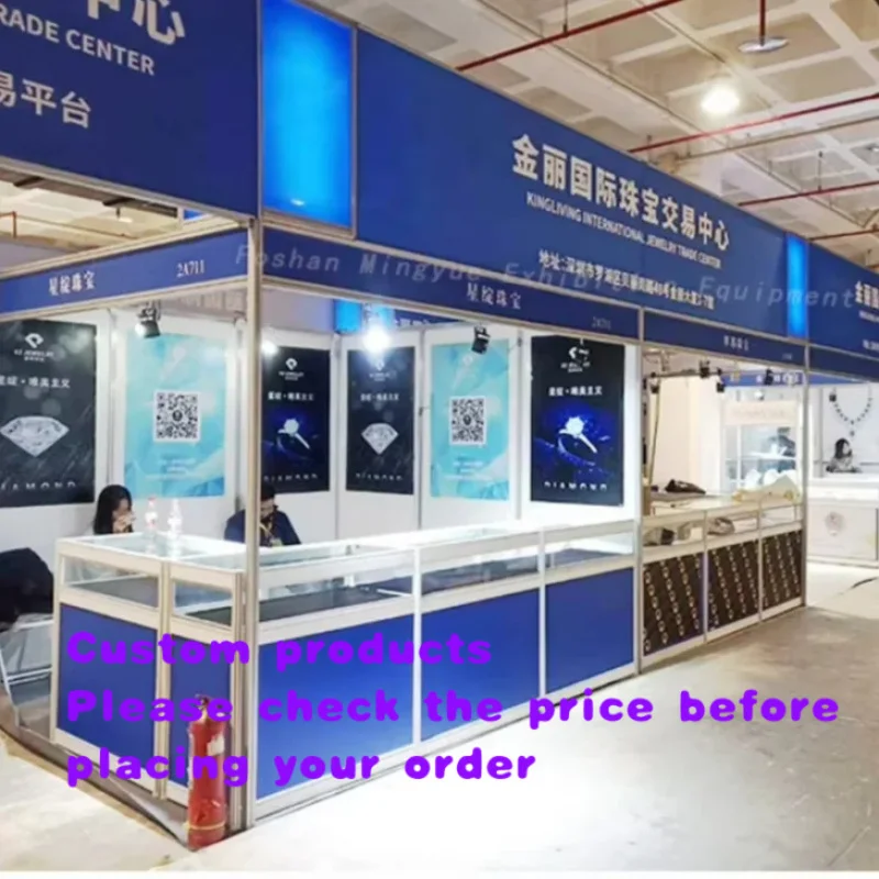 

custom.Customized Size Strong Stainless Steel & Tempered Glass Modern Luxury Jewelry Display Cabinet Boutique & Counter Use