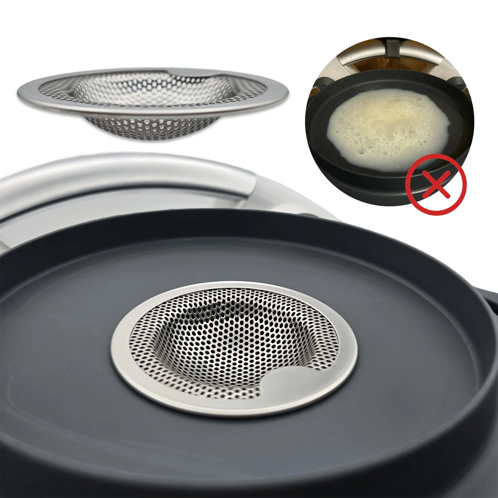 Compatible with Thermomix TM5 TM6 Multi-Function Measuring Cup Lid with Egg Yolk Separator & Splash Guard, Steam Buffer Filter