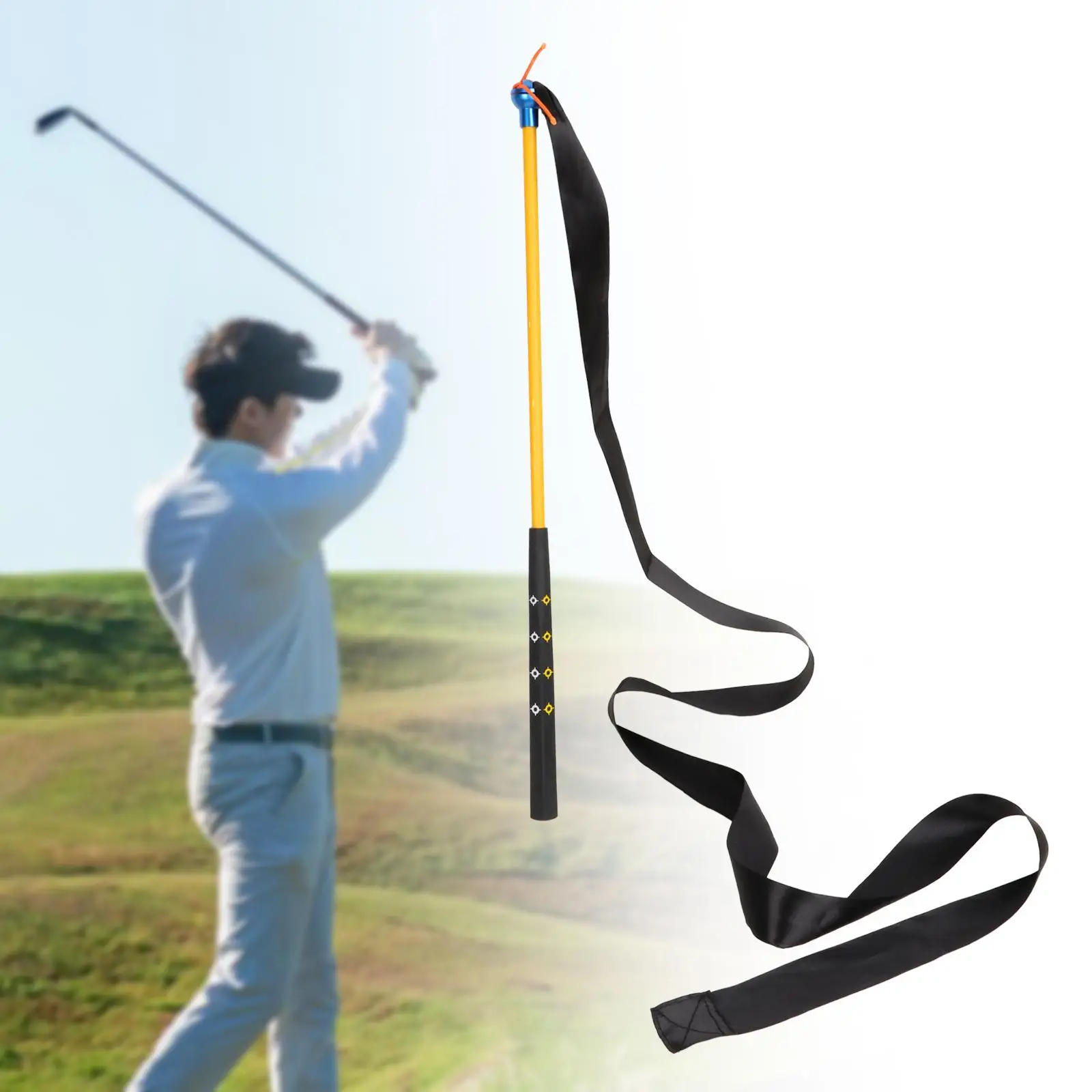 

Golf Swing Trainer with Ribbon Practice Aid Posture Corrector Rubber Gripping