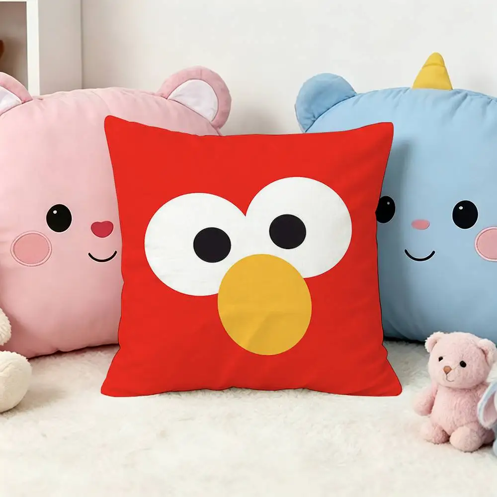 Cute Sesames Streets Square Pillow Case Multi Sizes For Car Home Bedroom Decor Custom Valentine Gifts