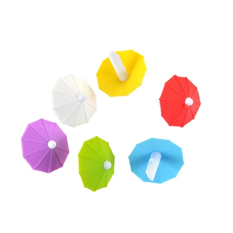 6 ชิ้นร่มรูปร่างแก้วไวน์เครื่องหมายอุปกรณ์บาร์แก้วแก้วไวน์ Charm Dropship
