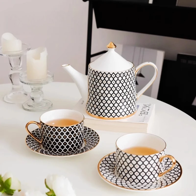 Bone china European coffee cups and saucers
