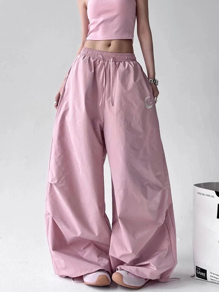 Women Y2K Hip Hop Cargo Pant Loose High Waist Streetwear Vintage Trousers Casual American Harajuku Bf Pockets Embroidery Pants