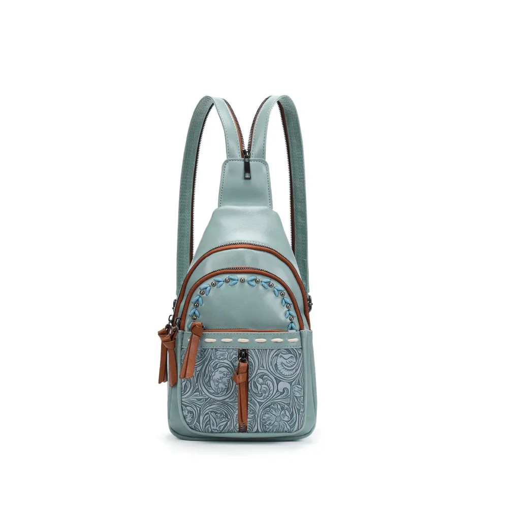 2-Way Wear Convertible Backpack Purse Adjustable Shoulder Straps Zipper Closure Boho Backpack Print Pattern Zipper Backpack