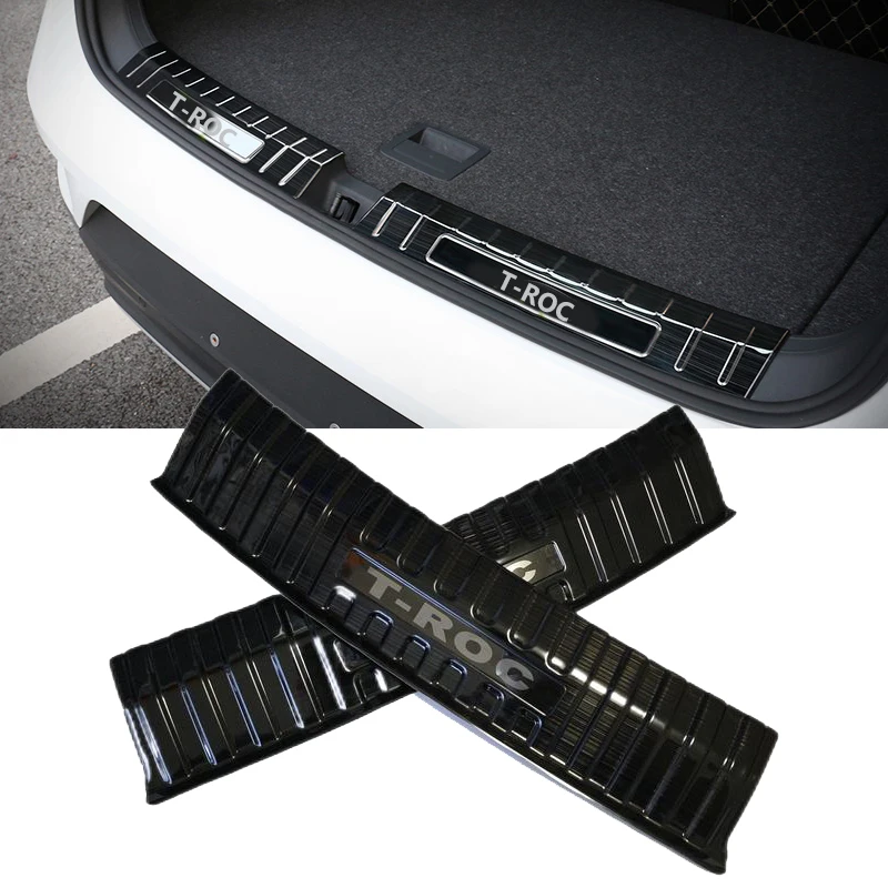 For Volkswagen VW T-ROC 2018 2019 2020 2021 2022 2023 Accessories Car Rear Bumper Sill Protection Guard Panel Cover Trim