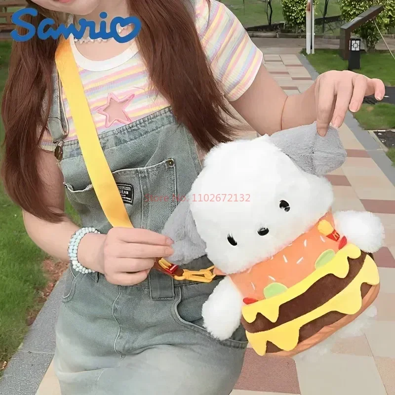 

Hot Kawaii Pochacco Hamburger Plush Doll Bag Clothes Crossbody Bag Toys Anime Cartoon Toys For Cute Dolls Christmas Gift