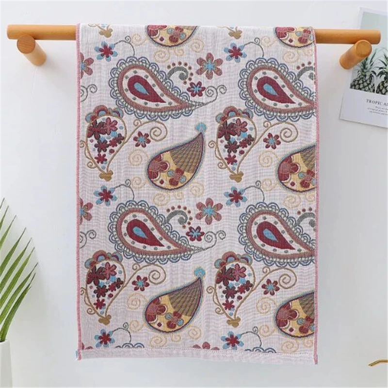 

Floral Face Towels, 2pcs, Four-layer Gauze Cotton, for Bathroom, 35*75 cm, Delicate, 12 Styles