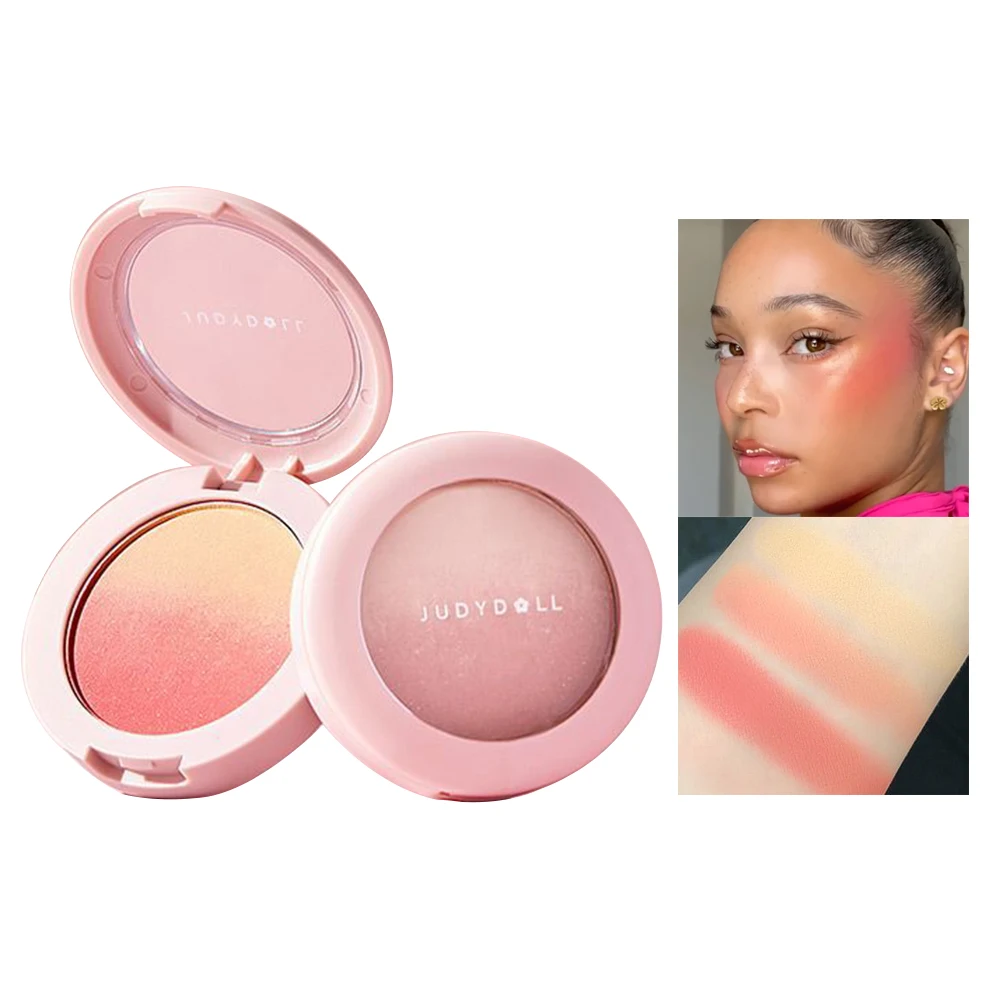 Judydoll Sunset Blush Gradient Blush Palette 3 Colors Natural Long-lasting Waterproof Blush