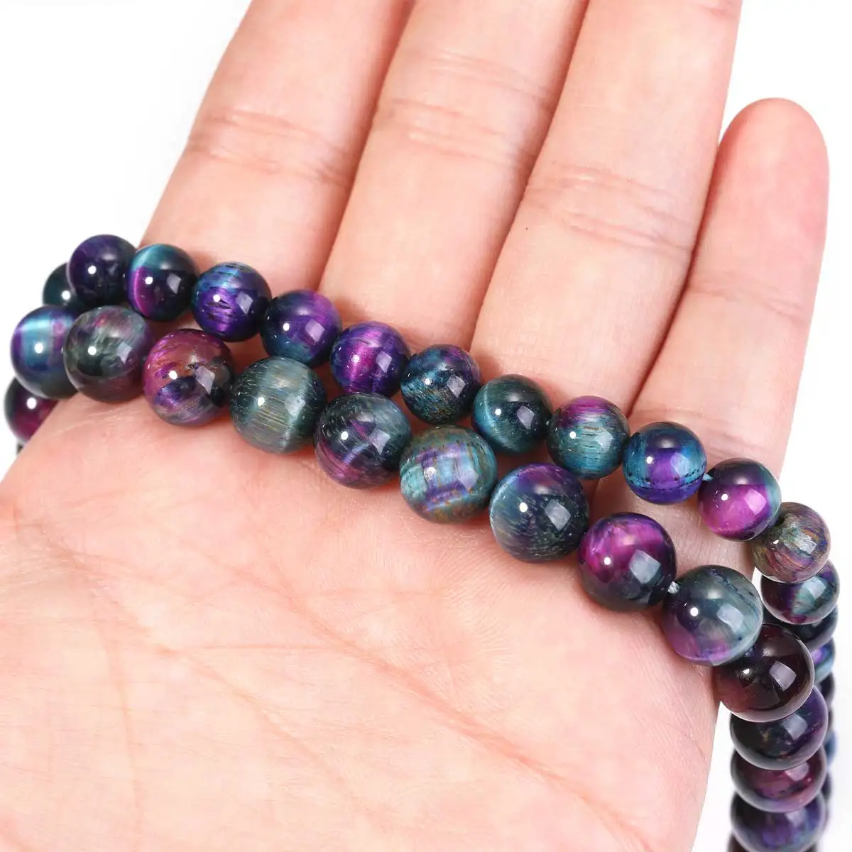 SHIJIWLS Natürliche Edelstein Farbe Tigerauge Diy Schmuck Machen männer Und frauen Armbänder Halsketten Zubehör Groß Großhandel – Detail 5